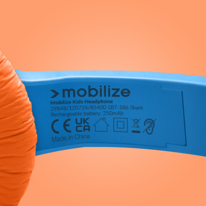 Mobilize Mobilize Wireless/Wired Over Ear Kids Headphone 85dB Shark