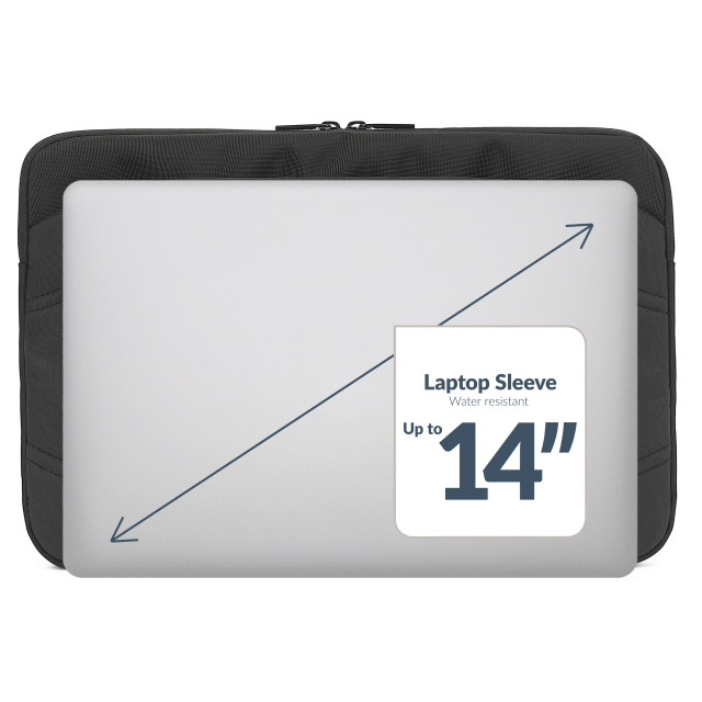 Mobilize Mobilize Waterresistant Laptop Sleeve tot 14 inch - Zwart