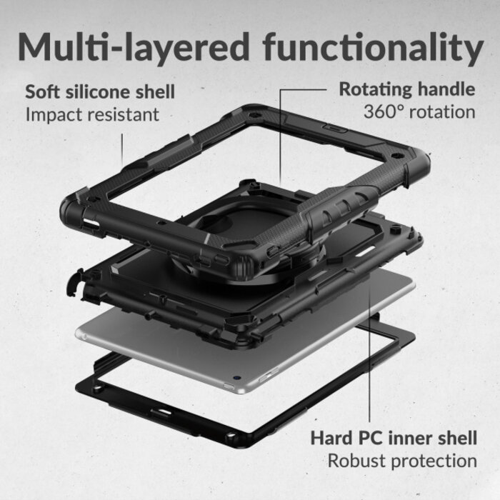 Mobilize Mobilize Rotating Defender Case Stand Function for Samsung Galaxy Tab S9+/S9 FE+/S10+ 12.4 Black