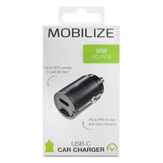Mobilize Mobilize Autolader USB-C 30W met PD/PPS - Zwart