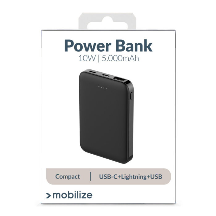 Mobilize Mobilize Power Bank 5000mAh 15W - Zwart