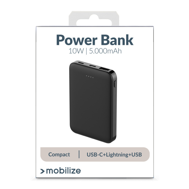 Mobilize Mobilize Power Bank 5000mAh 15W - Zwart