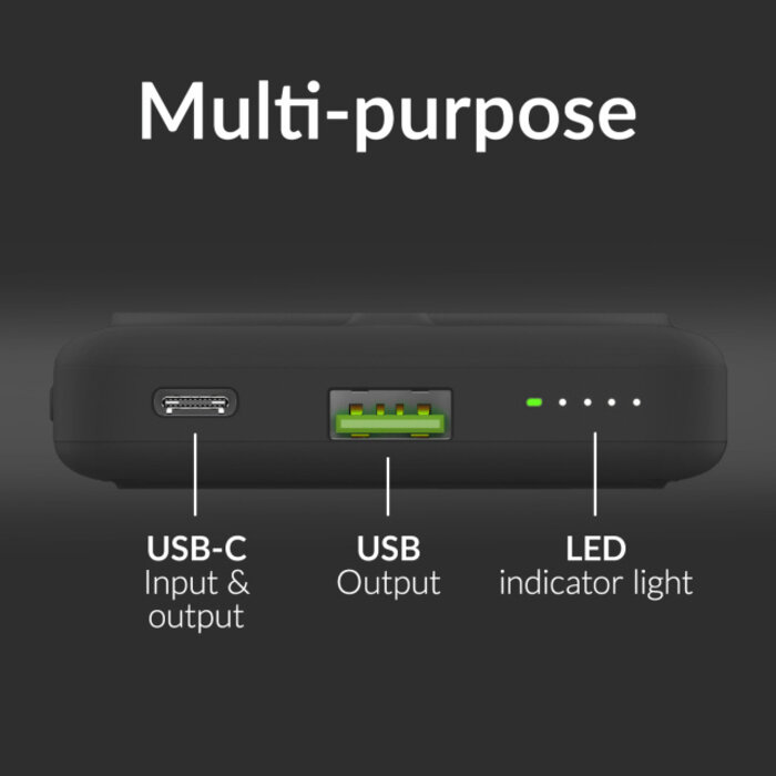 Mobilize Mobilize Magnetische MagSafe Powerbank 10000mAh 15W met Stand Zwart