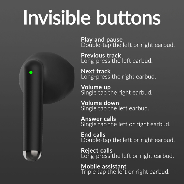 Mobilize Mobilize TWS Earbuds Black - Draadloze Bluetooth Oordopjes