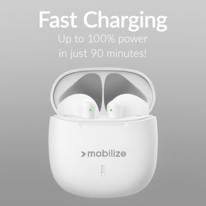 Mobilize Mobilize TWS Earbuds White - Draadloze In-Ear Oordopjes met Oplaadcase