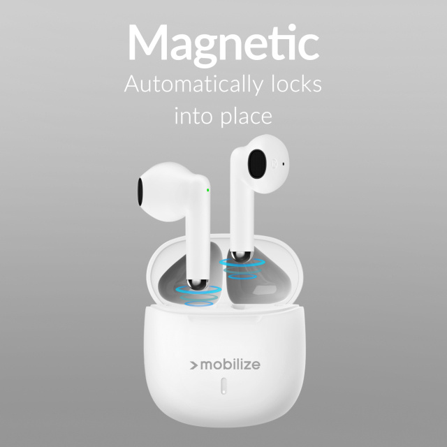 Mobilize Mobilize TWS Earbuds White - Draadloze In-Ear Oordopjes met Oplaadcase