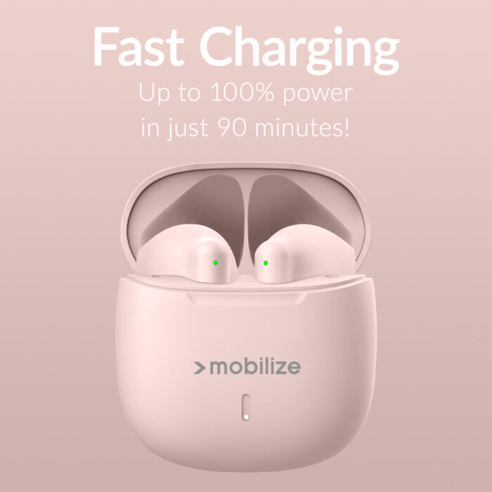 Mobilize Mobilize TWS Earbuds - Draadloze In-Ear Oordopjes - Pastel Pink