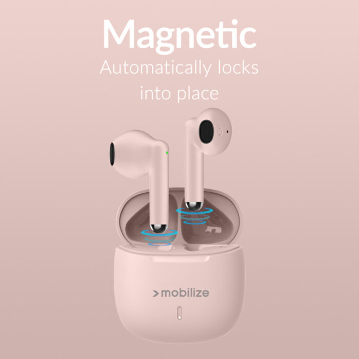 Mobilize Mobilize TWS Earbuds - Draadloze In-Ear Oordopjes - Pastel Pink