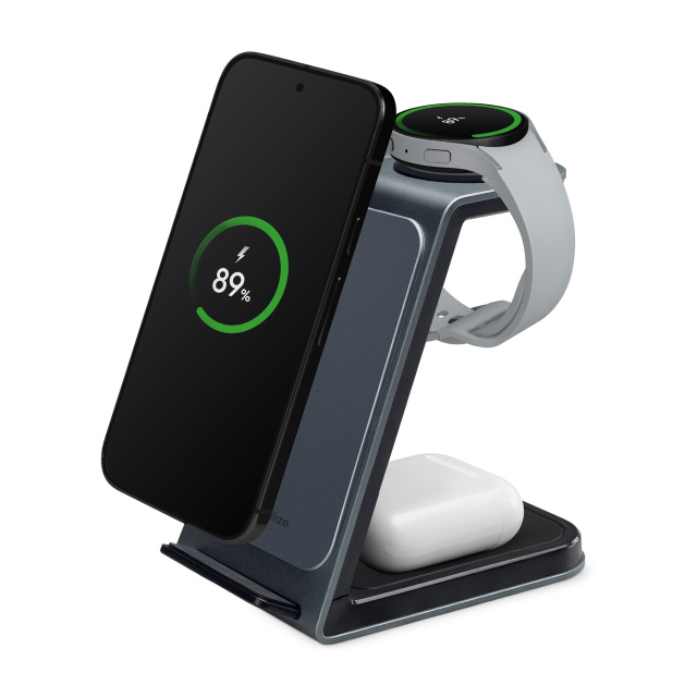 Mobilize Mobilize 3in1 Aluminium Wireless Charger Station 15W