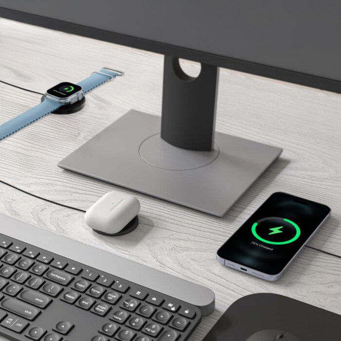 Mobilize Mobilize 3-in-1 Magnetische Draadloze Oplader 15W MagSafe - Zwart