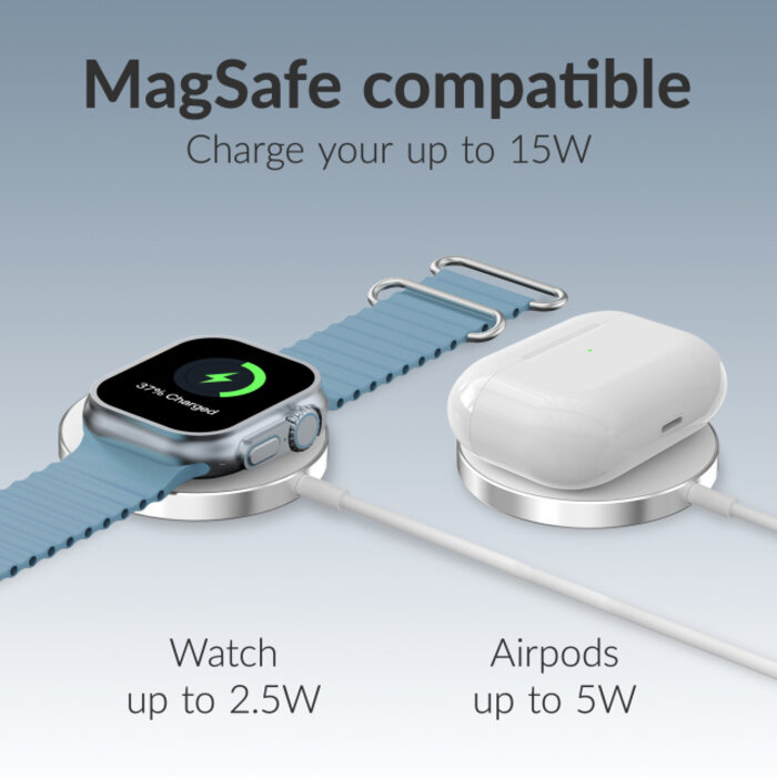 Mobilize Mobilize 3-in-1 Magnetisch Draadloos Laadstation MagSafe 15W - Wit