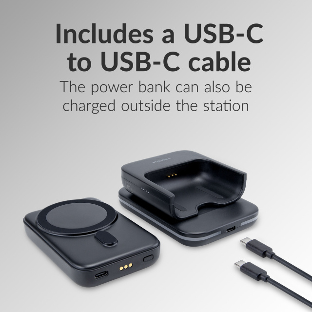 Mobilize Mobilize 4-in-1 Draadloos Laadstation met 5000mAh Powerbank - Zwart