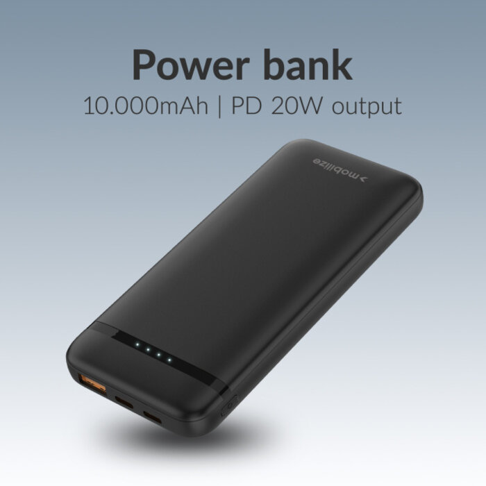 Mobilize Mobilize Power Bank 10.000 mAh - 20W Power Delivery - Zwart