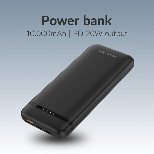Mobilize Mobilize Power Bank 10.000 mAh - 20W Power Delivery - Zwart
