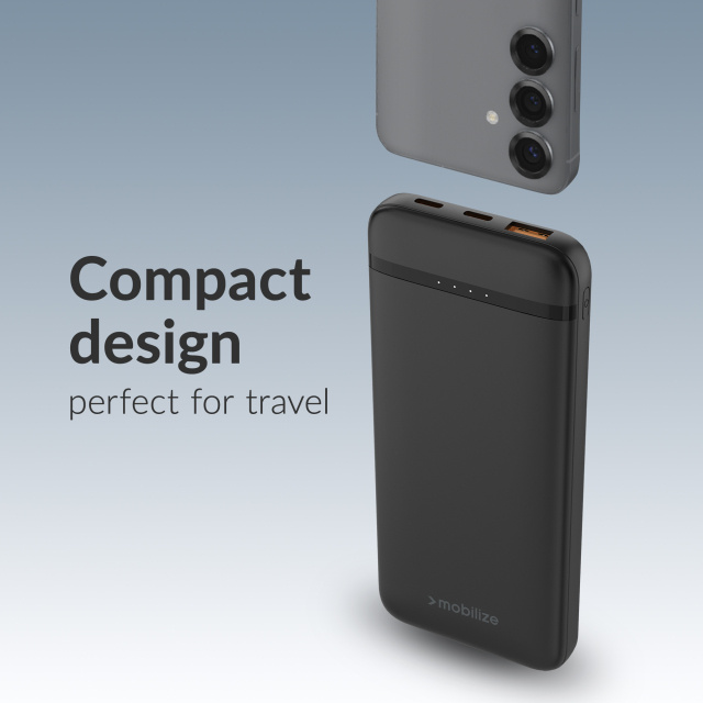 Mobilize Mobilize Power Bank 10.000 mAh - 20W Power Delivery - Zwart