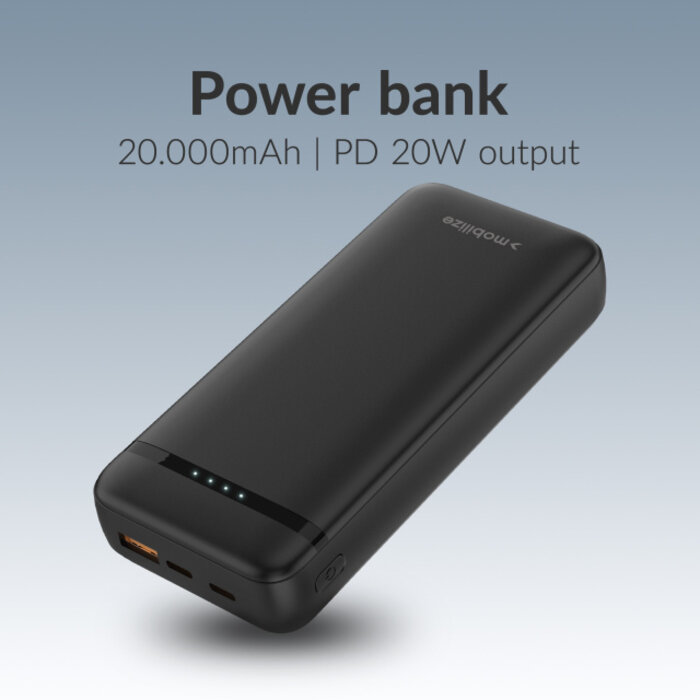 Mobilize Mobilize Power Bank 20.000mAh - 20W Power Delivery - Zwart