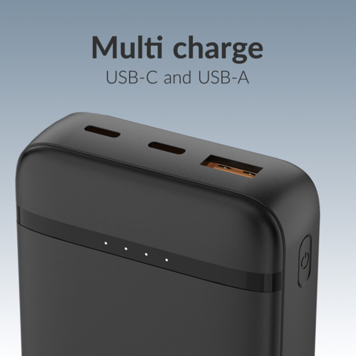 Mobilize Mobilize Power Bank 20.000mAh - 20W Power Delivery - Zwart