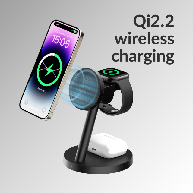 Mobilize Mobilize 3-in-1 Oplaadstation MagSafe Compatibel 25W Qi2 Zwart