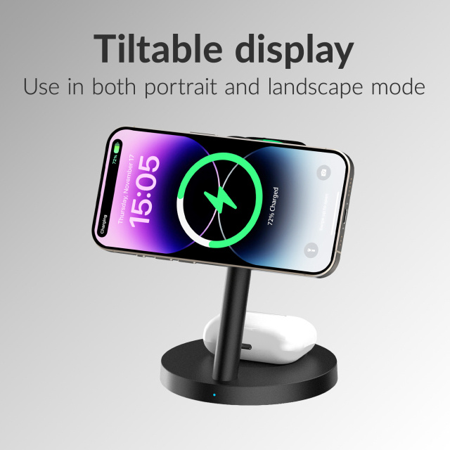 Mobilize Mobilize 3-in-1 Charger Station MagSafe & Qi2 25W Wit