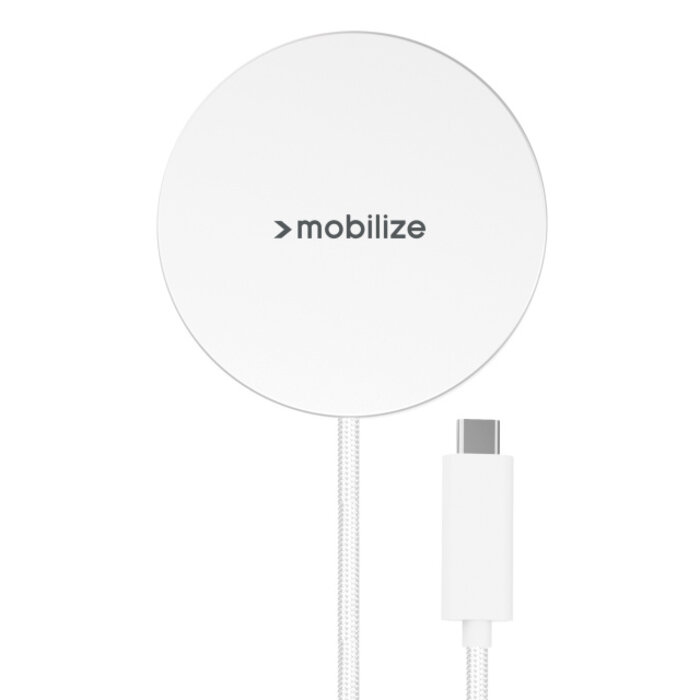 Mobilize Mobilize Magnetische Draadloze Oplader 25W Qi2.2 MagSafe - Wit Aluminium