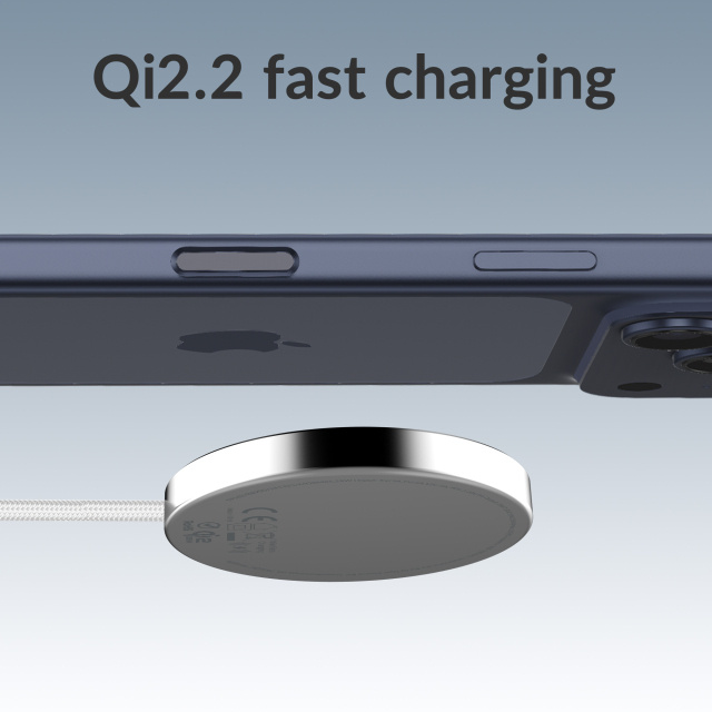 Mobilize Mobilize Magnetische Draadloze Oplader 25W Qi2.2 MagSafe - Wit Aluminium