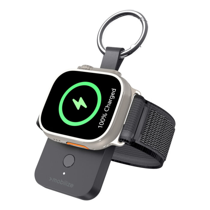 Mobilize Mobilize Sleutelhanger Powerbank voor Apple Watch 1000mAh 3W Zwart
