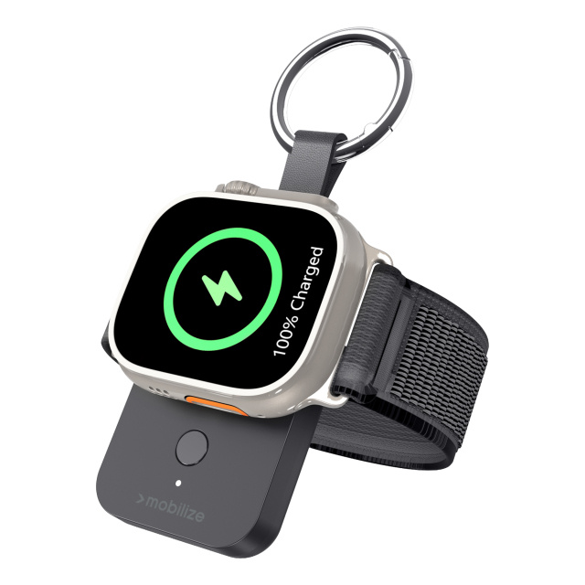 Mobilize Mobilize Sleutelhanger Powerbank voor Apple Watch 1000mAh 3W Zwart