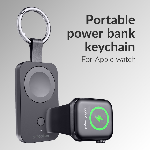 Mobilize Mobilize Sleutelhanger Powerbank voor Apple Watch 1000mAh 3W Zwart