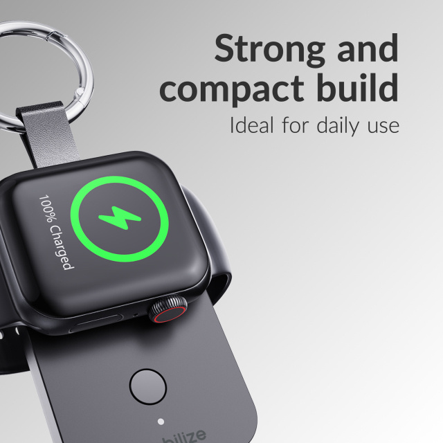 Mobilize Mobilize Sleutelhanger Powerbank voor Apple Watch 1000mAh 3W Zwart