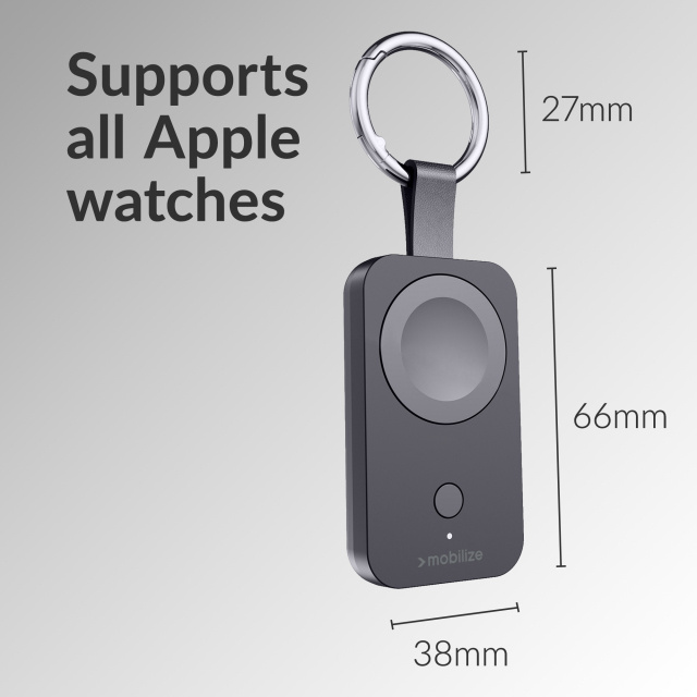 Mobilize Mobilize Sleutelhanger Powerbank voor Apple Watch 1000mAh 3W Zwart