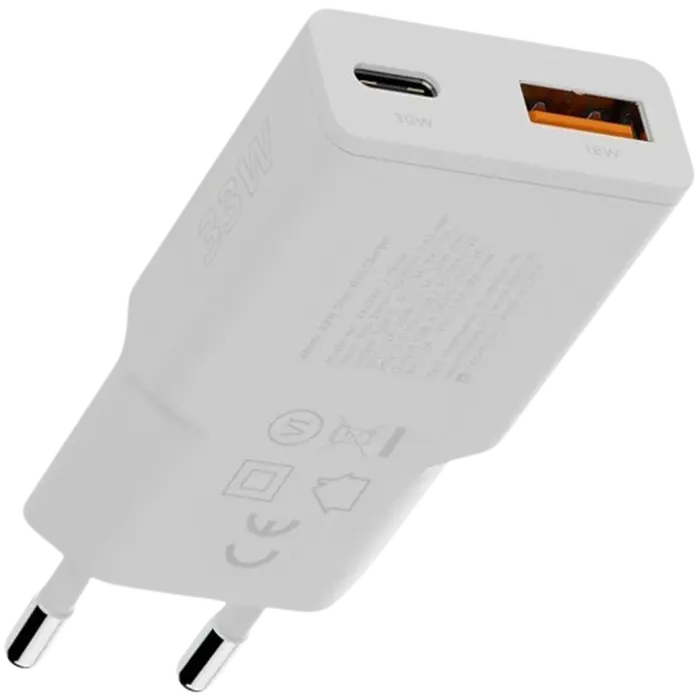 Xtorm Xtorm Go2 Slimline USB-C Snellader 33W Wit - Platte Wandlader