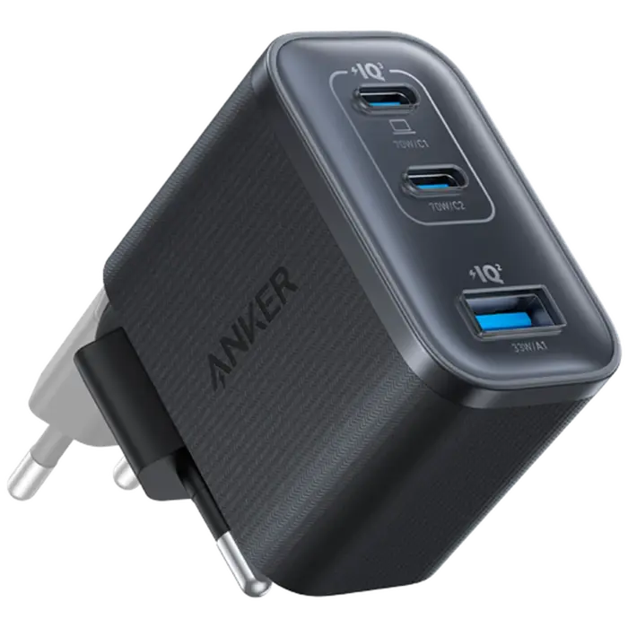 Anker Anker Dual USB-C + USB-A Snellader 70W Zwart