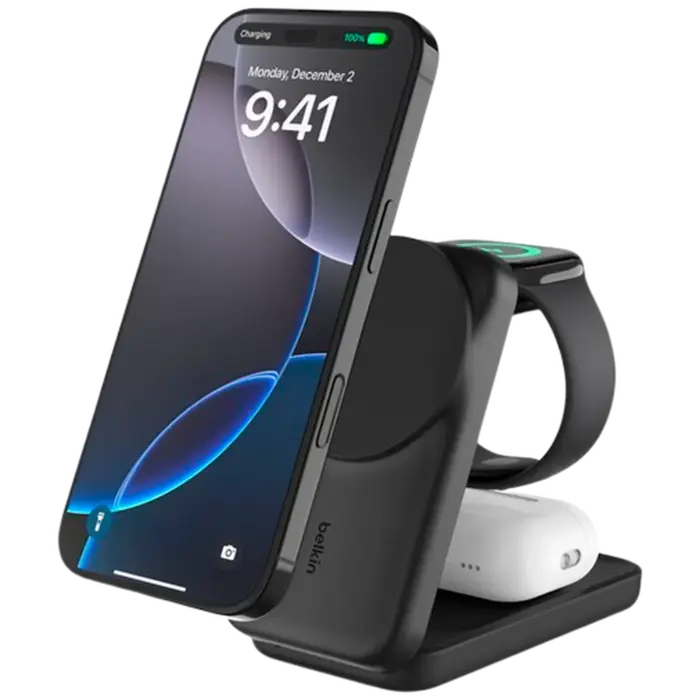Belkin Belkin UltraCharge 3-in-1 Draadloze Oplader 25W Zwart - WIZ036KQBK