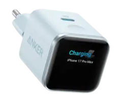 Anker Anker Nano USB-C Snellader 45W met Display - Lichtblauw