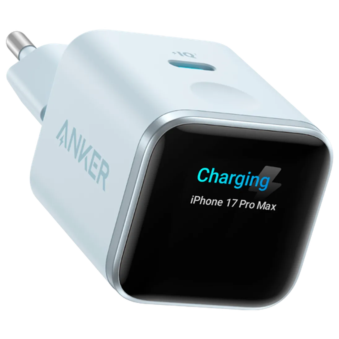 Anker Anker Nano USB-C Snellader 45W met Display - Lichtblauw