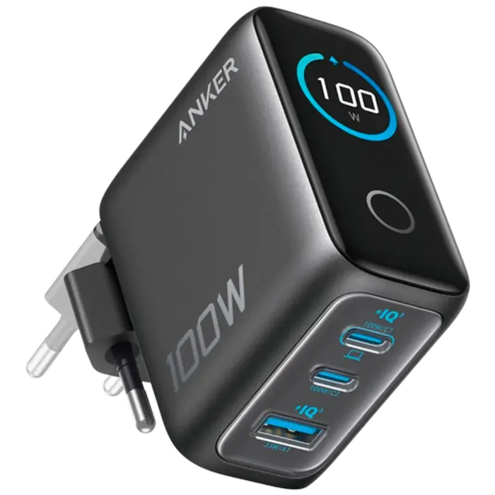 Anker Anker Dual USB-C + USB-A Snellader 100W Zwart inclusief Kabel