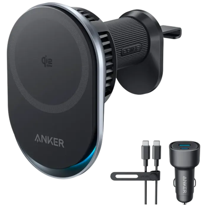 Anker Anker Prime Draadloze Autolader 25W Zwart - Ventilatierooster Houder