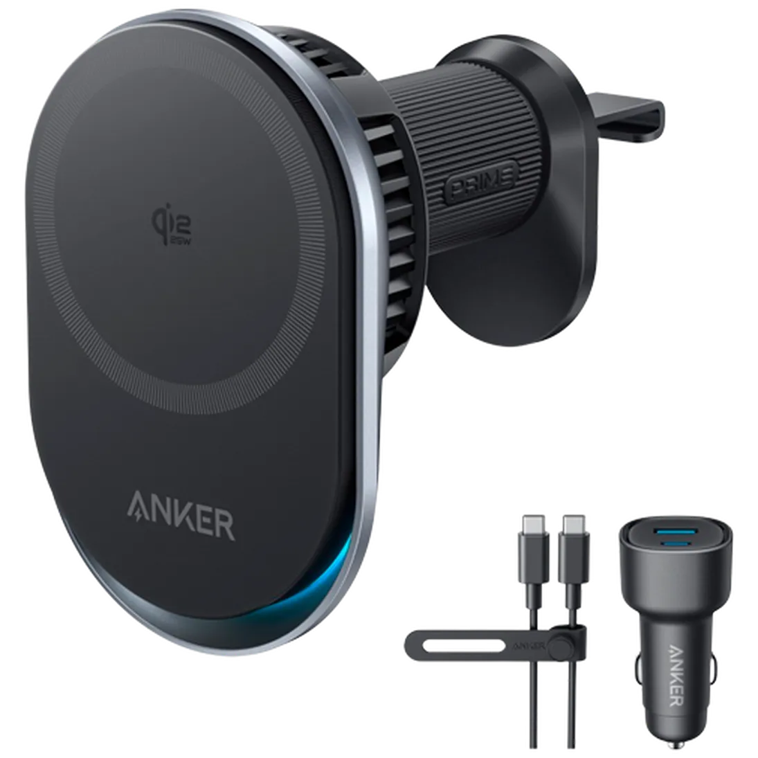 Anker Anker Prime Draadloze Autolader 25W Zwart - Ventilatierooster Houder