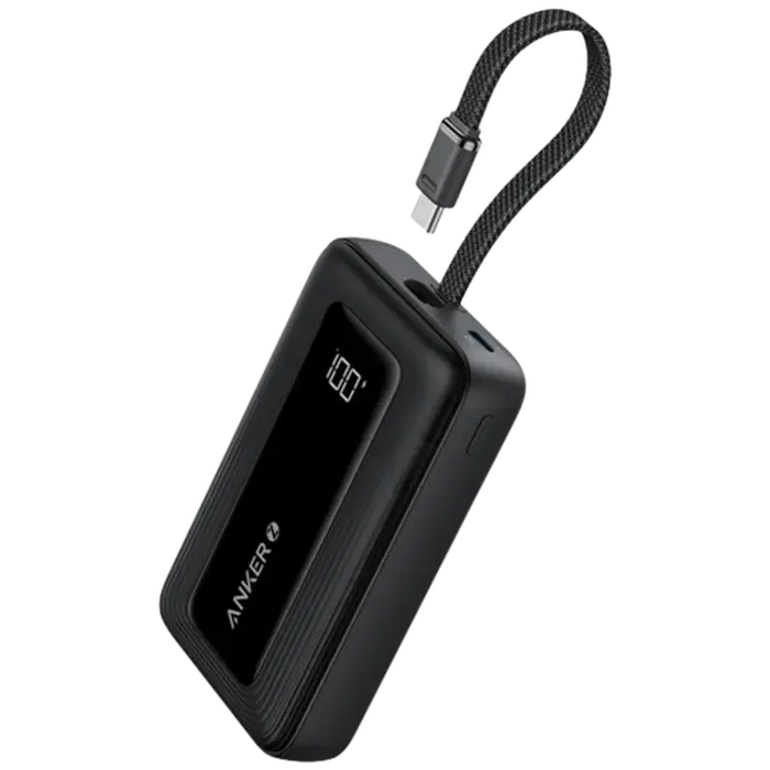Anker Anker Zolo Powerbank 20.000mAh met Ingebouwde USB-C Kabel Zwart