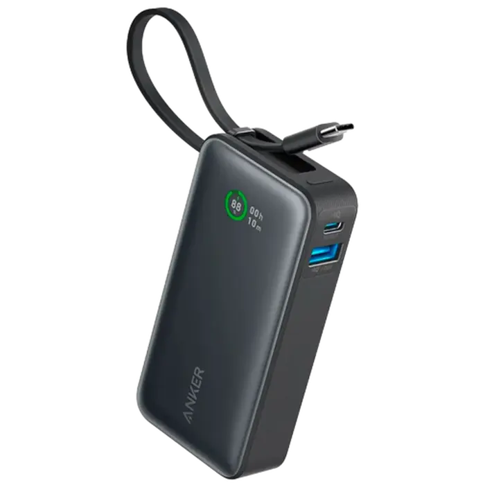 Anker Anker 545 Nano Powerbank 10.000mAh 30W met USB-C Kabel - Zwart