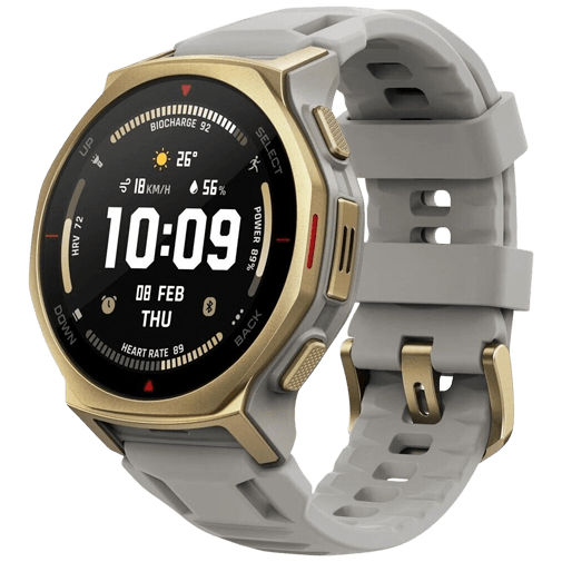 Amazfit Amazfit T-Rex 3 Pro 44mm Smartwatch - Goud met Grijze Siliconenband