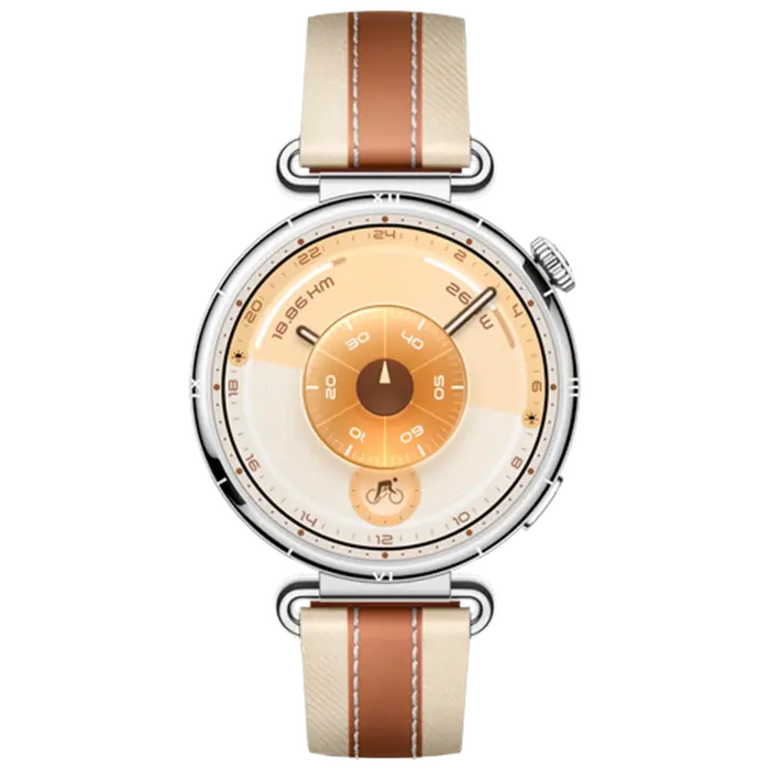 Huawei Huawei Watch GT 6 41mm Smartwatch Zilver - Bruine Lederen Band