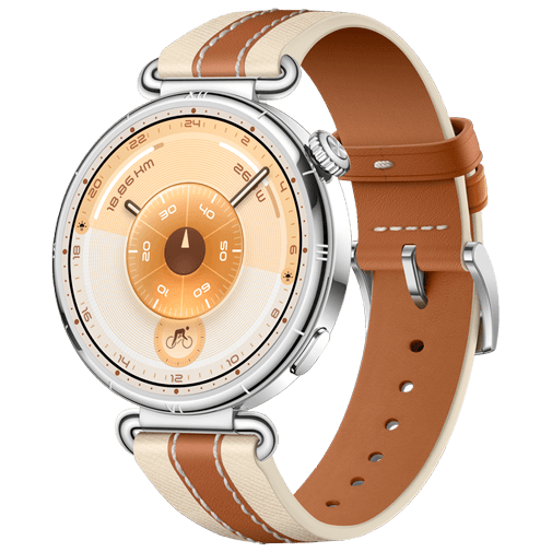 Huawei Huawei Watch GT 6 41mm Smartwatch Zilver - Bruine Lederen Band