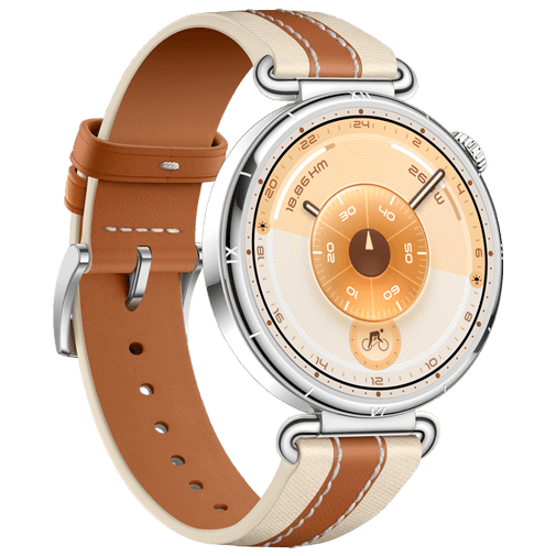 Huawei Huawei Watch GT 6 41mm Smartwatch Zilver - Bruine Lederen Band