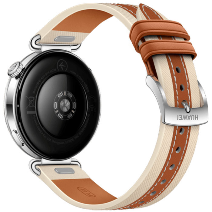 Huawei Huawei Watch GT 6 41mm Smartwatch Zilver - Bruine Lederen Band