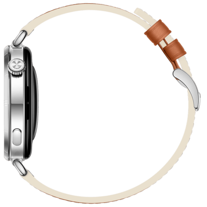 Huawei Huawei Watch GT 6 41mm Smartwatch Zilver - Bruine Lederen Band
