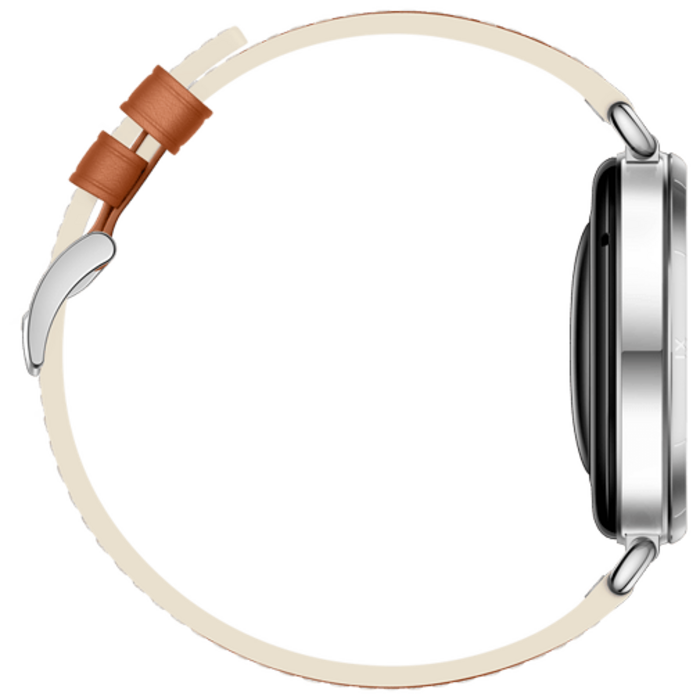 Huawei Huawei Watch GT 6 41mm Smartwatch Zilver - Bruine Lederen Band