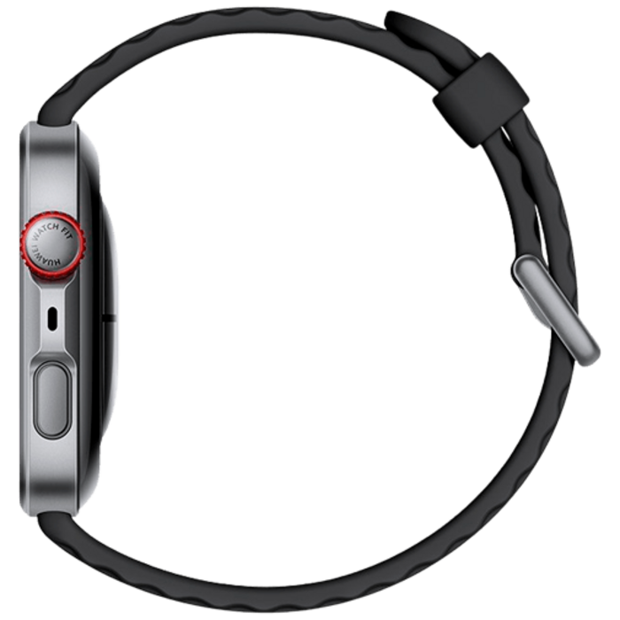 Huawei Huawei Watch Fit 4 Pro Smartwatch - Grijs (Zwarte Rubberen Band)