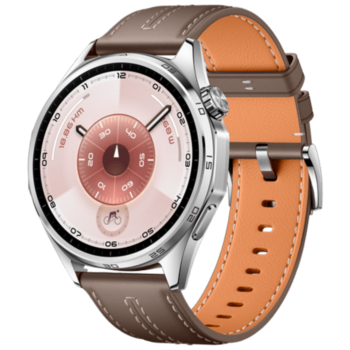 Huawei Huawei Watch GT 6 46mm Smartwatch - Zilver met Bruine Band