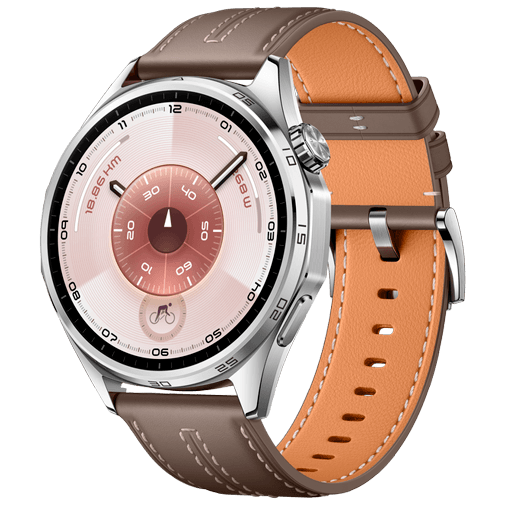 Huawei Huawei Watch GT 6 46mm Smartwatch - Zilver met Bruine Band